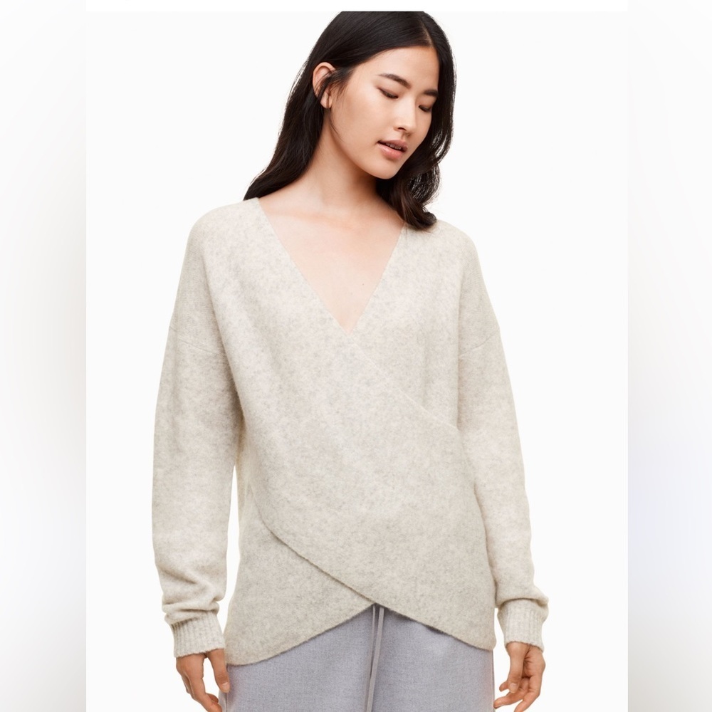 Babaton V-Neck Cream Sweater